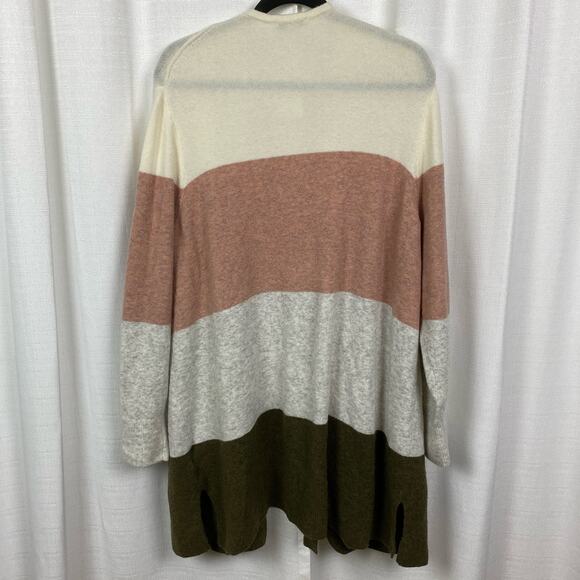 Madewell Antique Cream Colorblock Stripe Wool Blend Kent Cardigan Sz.2x NWT - Picture 12 of 16